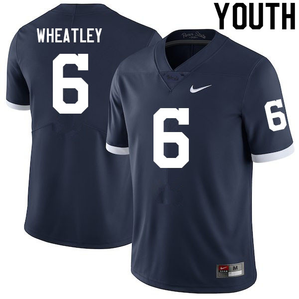 Youth #6 Zakee Wheatley Penn State Nittany Lions College Football Jerseys Sale-Retro - Click Image to Close